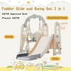 GustoWave 3 in 1 Toddler and Swing Set Climber Playset with Basketball Hoop Freestanding Indoor Outdoor Playground for Kids Grey One Size - 4 of 4