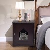 Tangkula Wooden Pet Cat House Litter Box Cat Washroom Nightstand Cat Storage Bench - 3 of 4