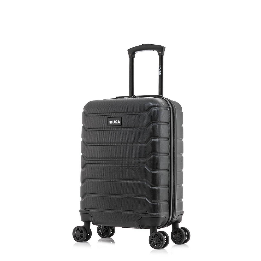 Photos - Luggage InUSA Trend Lightweight Hardside Carry On Spinner Suitcase - Black 