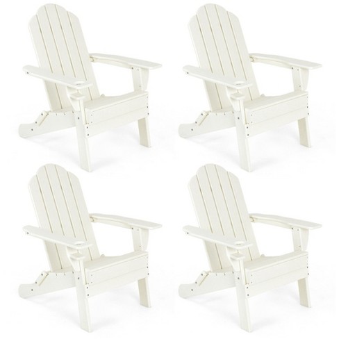 Tangkula 4PCS Patio Folding Adirondack Chair Weather Resistant Cup Holder Yard - image 1 of 4