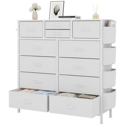 Gikpal 12 Drawer Dresser for Bedroom, Cupboards & Cabinets, Tall Dressers & Chests of Drawers for Bedroom, Side Pockets and Hooks, Living Room
