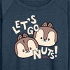 Women's - Disney - Let's Go Nuts Lightweight French Terry Wide Neck Long Sleeve Graphic Shirt - 2 of 4