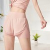 Anna-Kaci Active Women's High Waist Layered Athletic Shorts with Mesh Lining and Side Pockets - 2 of 4