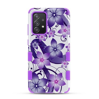 MyBat Pro TUFF Series Case Compatible With Samsung Galaxy A52 5G - Purple Hibiscus