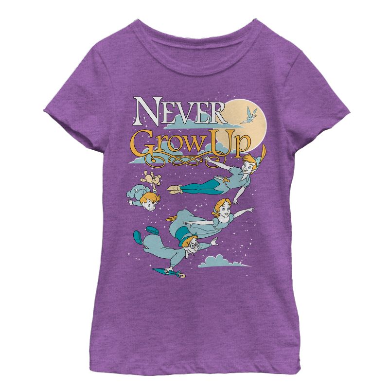 Girl's Peter Pan Never Grow Up T-Shirt, 1 of 4