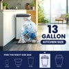 Plasticplace 13 Gallon Extra Tall Drawstring Trash Bags, Clear (200 Count) - 3 of 4