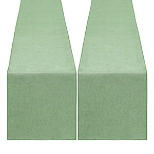 Wikineon Light Green Burlap Table Runner 2 Packs Rustic Farmhouse Fabric 13x108inch Rolls Party Garden Birthday Holiday Home Kitchen Decor - 1 of 4