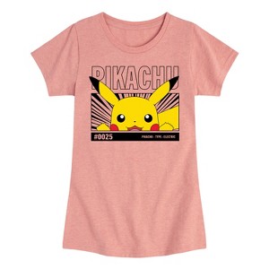 Girls' - Pokémon - Peeking Pikachu Fitted Short Sleeve Graphic T-Shirt - 1 of 4