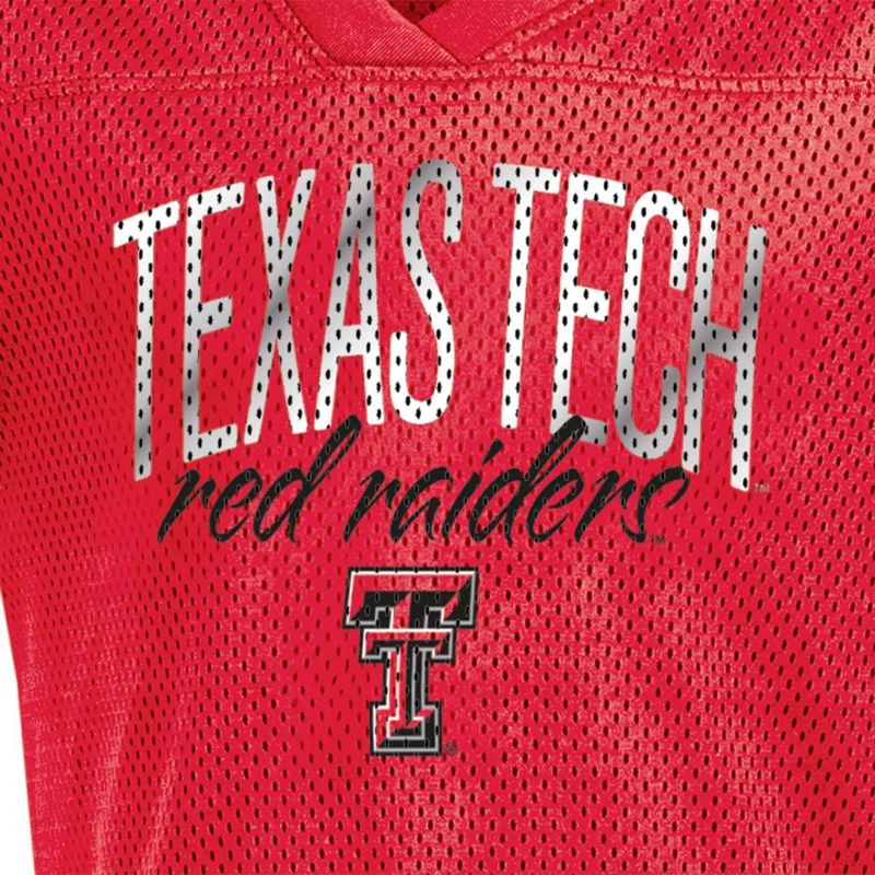 NCAA Texas Tech Red Raiders Girls&#39; Mesh T-Shirt Jersey, 3 of 4