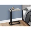 Monarch Specialties Accent Table C-Shaped End Side Snack Living Room Bedroom Metal Laminate Grey Black Contemporary Modern - 2 of 4
