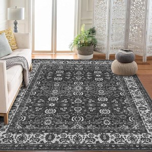 Fulvari Vintage Floral Rugs,Washable Area Rugs, Low Pile Non Shedding Stain Resistant Rugs for Bedroom Dining Room Home Office Department - 1 of 4