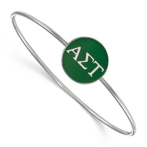 Black Bow Jewelry Sterling Silver Alpha Sigma Tau Greek Life Bangle Bracelet 7 Inch - 1 of 3