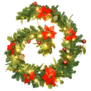 vidaXL Christmas Garland Green and Gold PVC 8.9 feet Christmas Garland - Green & Red - 1 of 4