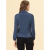 Allegra K Women's Office Solid Turn Down Collar Lace Trim Long Sleeve Button Down Shirt - 4 of 4