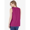 Woman Within Plus Size Smocked Henley Tank Top - 3 of 4