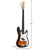 Costway Full Size Electric Bass Guitar 4 String with Strap Guitar Bag Amp Cord Yellow - 3 of 4