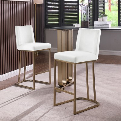 TOAOTBNBOB Armless Bar Stools Set of 2, Industrial Counter Height Bar Chair with Cozy Back, Modern Barstools for Kitchen Island