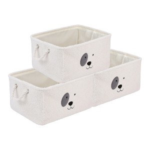 REGALWOVEN Cotton Collapsible Reinforced Handles Lightweight Open Storage Bins 15.7*11.8*7.9in 3 Pcs - 1 of 4