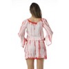 Riviera Sun Womens Tie Dye 3/4 Sleeve Rayon Crepe Printed Romper for Women - 3 of 3