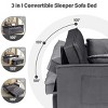 SEVOBAL Foldable Futon Sofa Bed Multi-Functional Pullout Sofa Bed Modern Sofa Velvet Pull-Out Bed Adjustable Back, Gray, 46.37"*37.36"*14.59" - 3 of 4