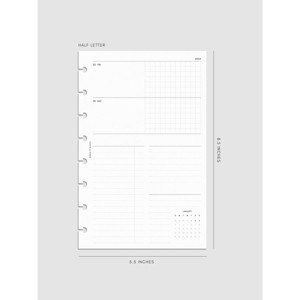 2026 Horizontal Weekly Planner Insert | Sunday Start | Cloth & Paper - 1 of 4