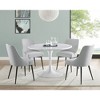 Stone 100% Polyester Bentwood Colfax Mid-Century Modern Side Chair (Set of 2) with Tapered Metal Legs and Fabric Seat and Back - 4 of 4