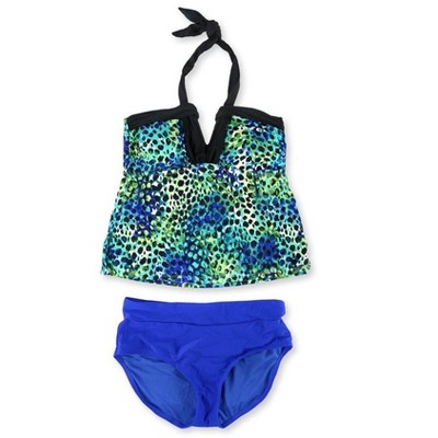 Island Escape Womens It's A Wrap High Waist 2 Piece Tankini