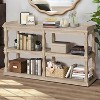 NicBex Rustic Solid Wood Entryway Table with Storage Drawers,Fluted Design Entryway Table with Metal Legs,Foyer Tables for Entryway,Hallway - 2 of 4