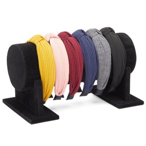 Headband Velvet Jewelry Organizer, Black T Bar Jewelry Stand for Boutiques, Small Business (12 x 7 In) - 1 of 4