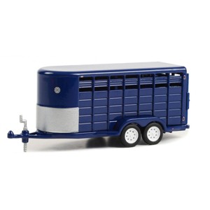 Greenlight Collectibles 1/64 14ft Bumper Hitch Livestock Trailer, Dark Blue, Hitch & Tow Trailers, 30425 - 1 of 3