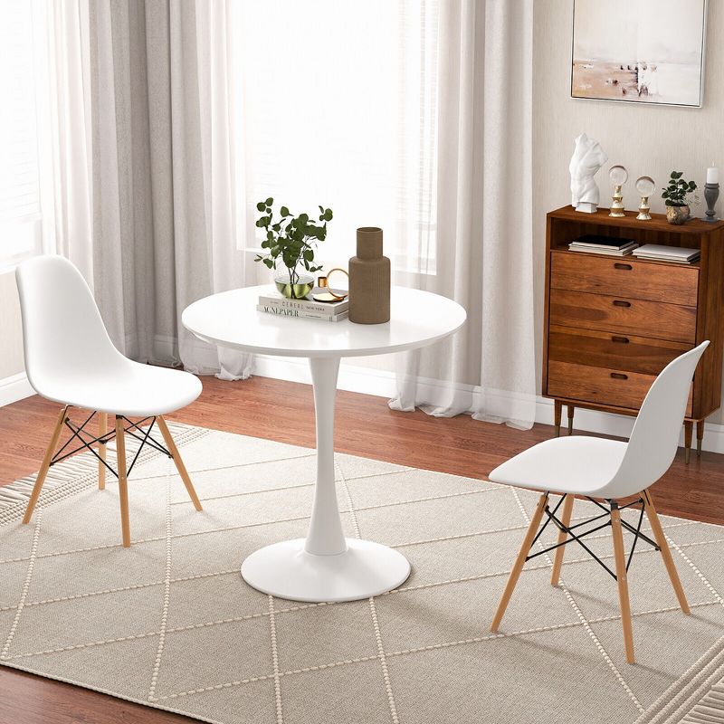 Tangkula 3 Piece Dining Kitchen Set Modern Round DiningTable Chairs Set for Small Space, 2 of 9