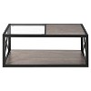 PAGED Rustic Wood Spliced Design Coffee Table with Tempered Glass Top,Industrial Style Tea table Center Table for Living Room,Bedroom - 4 of 4