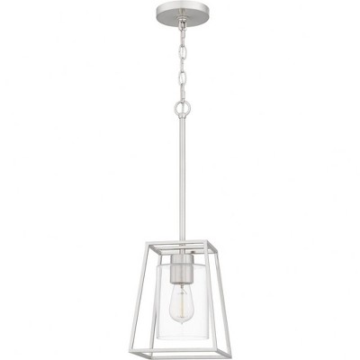 Prescott Transitional Mini Pendant Light in Brushed Nickel with Clear Glass