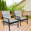 Home Fashions International 21"x22" Mini Ticking Highback Outdoor One Piece Chair Cushion Navy Stripes - 3 of 3