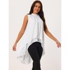 INSPIRE CHIC Women's Casual Tie Back Asymmetrical High Low Sleeveless Mock Neck Flowy Blouse - 2 of 4