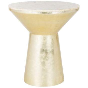 Fae Mosaic Top Round Side Table - Pink Champagne/Gold - Safavieh