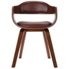 vidaXL Dining Chair Brown Bentwood and Faux Leather - 2 of 4