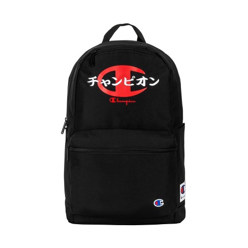 Champion supercize logo outlet script black backpack