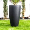Rosemead Home & Garden, Inc. Concrete Outdoor Planter Pot Black 13.4"x13.4" - 3 of 4
