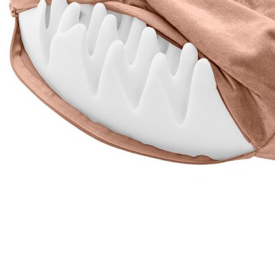 Medium Brownstone Orthopedic Wave Fur & Velvet Snuggery Pet Bed