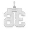 Black Bow Jewelry Sterling Silver, Jersey Collection, Medium Number 36 Pendant - 3 of 4