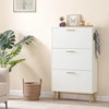 MaseiKar 49.7"H Shoe Cabinet Tipping Bucket Shoe Cabinet with 3 Flip Drawers Entryway, Hallway Coatroom White - 2 of 4