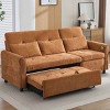 2-in-1 3-Seater Sofa Bed with Reversible Recliner, Couch with Adjustable Backrests and USB Ports, Sofa with Chenille Cushion-Baofuwish - 2 of 4