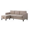 DOMETOUR 77" Mid Century Reversible Sectional with Storage Ottoman-Oatmeal - 3 of 4