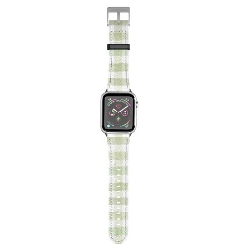 Ninola Design Watercolor Gingham Salad Green 42mm/44mm Silver Apple Watch Band - Society6 - image 1 of 3