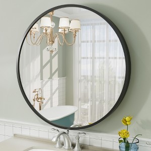 Apmir  Round High Quality Aluminum Alloy Framed French Cleat Mounted Wall Decor Bathroom Vanity Mirror - 1 of 4
