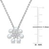 EVERLY JEWELRY  |   Sterling Silver 1/7 CT TGW Created White Sapphire & 3 - 3.5 MM Cultured Freshwater  Pearl Fashion Pendant With Chain - 2 of 3