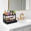 Sorbus 2-Tier Bamboo Counter Organizer with Drawer Bamboo for Vanity, Matcha Station, Bathroom Sink Organizer Countertop, Kitchen & Office Storage - 3 of 4