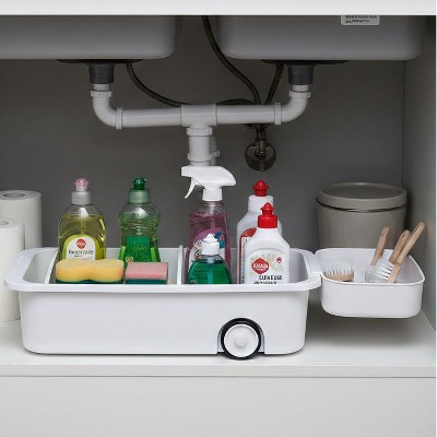 The Lakeside Collection Kitchen Storage Caddy with Adjustable Dividers and Wheels - — фото 3