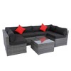 YOOCOZZ 5-Piece Outdoor Rattan Sectional Sofa Set with Loveseats, Armless Sofas, and Table, Free Combination - 2 of 4